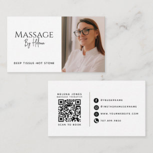 Moderne Massagetherapeut Foto QR-code Visitekaartje