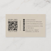 Moderne Massagetherapeut Foto QR-code Visitekaartje (Achterkant)