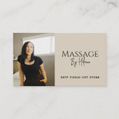 Moderne Massagetherapeut Foto QR-code Visitekaartje (Voorkant)