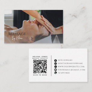 Moderne Massagetherapeut Foto QR Code Visitekaartje