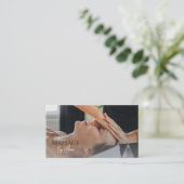 Moderne Massagetherapeut Foto QR Code Visitekaartje (Staand voorkant)
