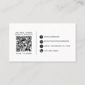 Moderne Massagetherapeut Foto QR Code Visitekaartje (Achterkant)