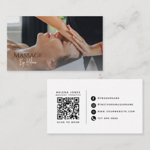 Moderne Massagetherapeut Foto QR Code Visitekaartje