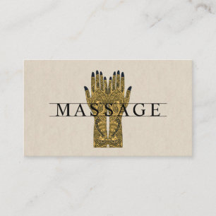 Moderne massagetherapeut Henna Hands Visitekaartje