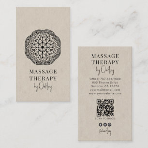 Moderne Massagetherapeut Lichtgrijs Visitekaartje