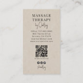 Moderne Massagetherapeut Lichtgrijs Visitekaartje (Achterkant)