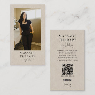 Moderne Massagetherapeut Lichtgrijs Visitekaartje