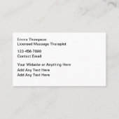 Moderne massagetherapeut Logo Visitekaartjes (Achterkant)