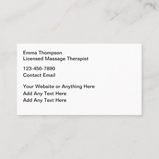 Moderne massagetherapeut Logo Visitekaartjes (Achterkant)