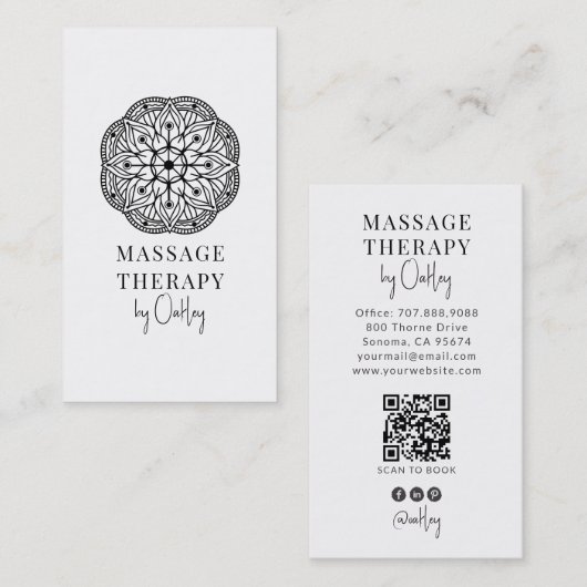 Moderne Massagetherapeut Mandala Visitekaartje (Voorkant / Achterkant)