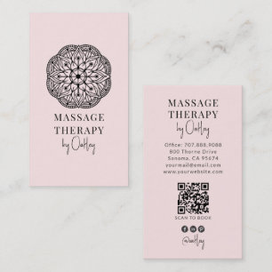 Moderne Massagetherapeut Roze Blush Visitekaartje