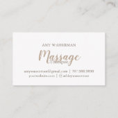 Moderne massagetherapeut Script Blush Roze Visitekaartje (Achterkant)