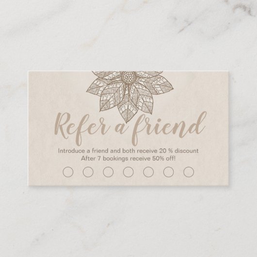 Moderne Massagetherapeut Script Lotusbloem Klantenkaartje (Voorkant)