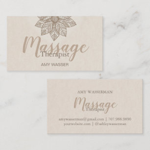 Moderne massagetherapeut Script Lotusbloem Visitekaartje
