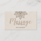 Moderne massagetherapeut Script Lotusbloem Visitekaartje (Voorkant)