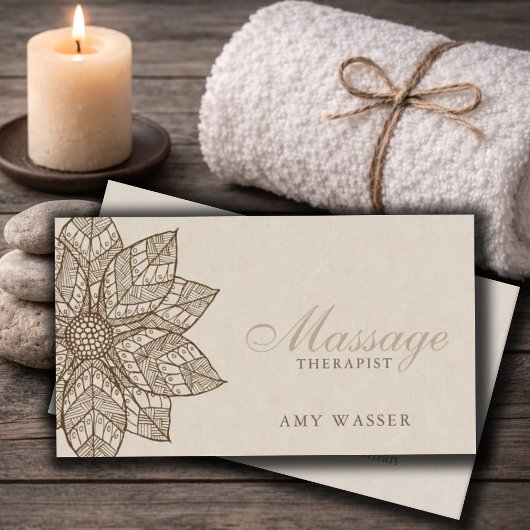 Moderne Massagetherapeut Script Lotusbloem Visitekaartje