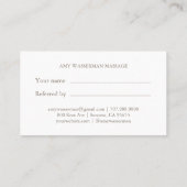 Moderne massagetherapeut Script Roze  Klantenkaartje (Achterkant)