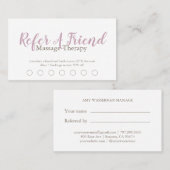 Moderne massagetherapeut Script Roze  Klantenkaartje (Voorkant / Achterkant)