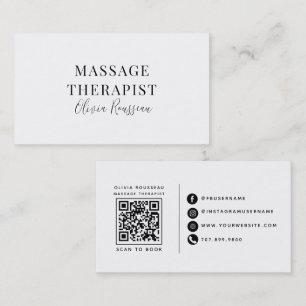 Moderne massagetherapeut visitekaartje