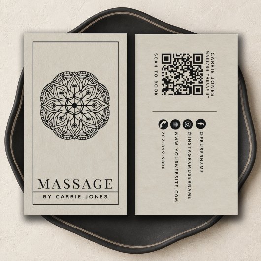 Moderne massagetherapeut visitekaartje