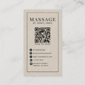 Moderne massagetherapeut visitekaartje (Achterkant)