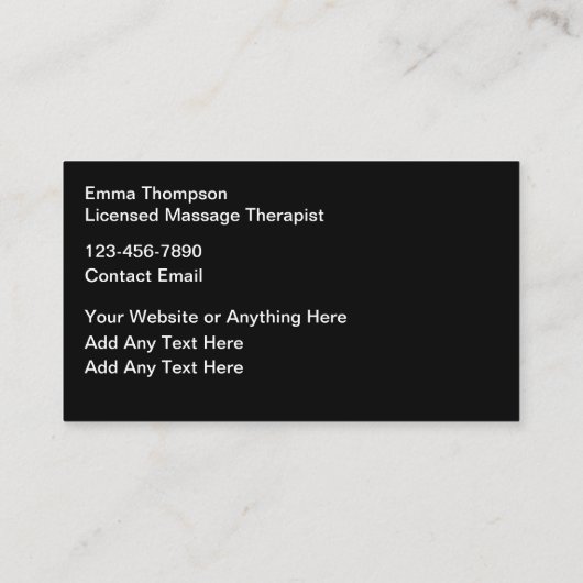 Moderne massagetherapeut Visitekaartjes (Achterkant)