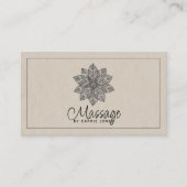 Moderne Massagetherapeutus Lotusbloem Visitekaartje (Voorkant)
