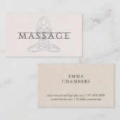 Moderne massagetherapeutus lotushouding visitekaartje (Voorkant / Achterkant)