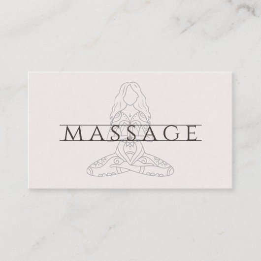 Moderne massagetherapeutus lotushouding visitekaartje (Voorkant)