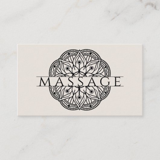Moderne Massagetherapeutus Lotuspositie Visitekaar Visitekaartje (Voorkant)
