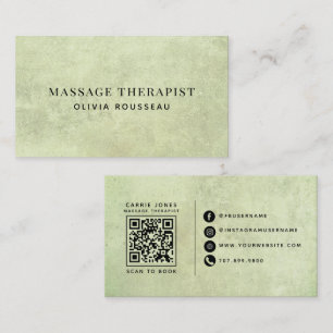 Moderne Massagetherapeutus Saliegroen Visitekaartje