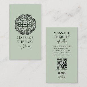 Moderne Massagetherapeutus Saliegroen Visitekaartje
