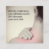 Moderne massagetherapie met legant aanbevelingskaartje (Voorkant)