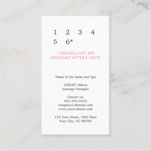 Moderne massagetherapie met legant foto Loyalty (Achterkant)