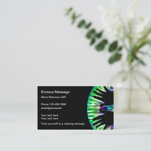 Moderne massagetherapie uniek visitekaartje (Staand voorkant)