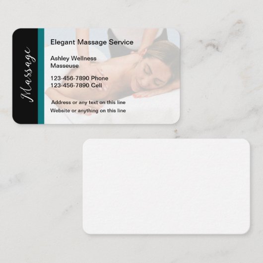 Moderne massagetherapist Editable Visitekaartjes (Voorkant / Achterkant)