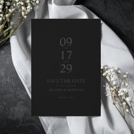 Moderne Mat Zwart Minimalistische Trouwdag Save The Date