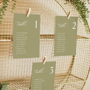 Moderne Matcha Green Wedding Zitting Grafiek Kaart