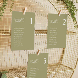 Moderne Matcha Green Wedding Zitting Grafiek Kaart