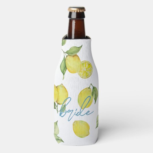 Moderne Matching Bruid Bach-feest | Lemons Flesjeskoeler (Fles Voorkant)