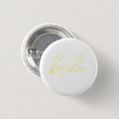 Moderne Matching Bruid Bachelorette Feest | Geel Ronde Button 3,2 Cm (Voorkant /achterkant)