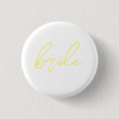 Moderne Matching Bruid Bachelorette Feest | Geel Ronde Button 3,2 Cm (Voorkant)