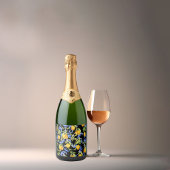 Moderne Matching Bruidsmeisje Bach-feest | Inverse Sparkling Wijnetiket