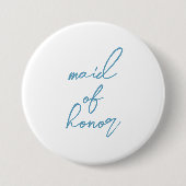 Moderne Matching Maid of Honor Bach Party | Blauw Ronde Button 7,6 Cm (Voorkant)