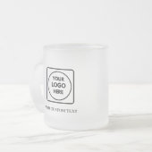 Moderne matglazen mok met logo-tekst zakelijk sjab (Voorkant links)