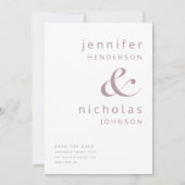 Moderne Mauve Ampersand foto bruiloft Save The Date (Voorkant)