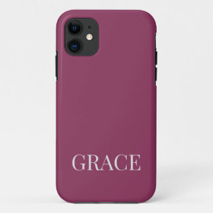 Moderne Mauve Bes Persoonlijke Naam Op Maat Case-Mate iPhone Case