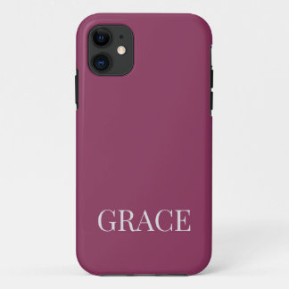 Moderne Mauve Bes Persoonlijke Naam Op Maat Case-Mate iPhone Case