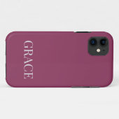 Moderne Mauve Bes Persoonlijke Naam Op Maat Case-Mate iPhone Case (Achterkant (horizontaal))