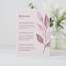 Moderne Mauve Botanische Trouwdetails